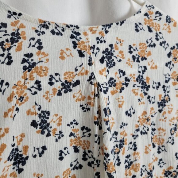 Liz Claiborne Size XXL Plus Women's Blouse Button Front Floral short slv gauzy - Picture 8 of 11